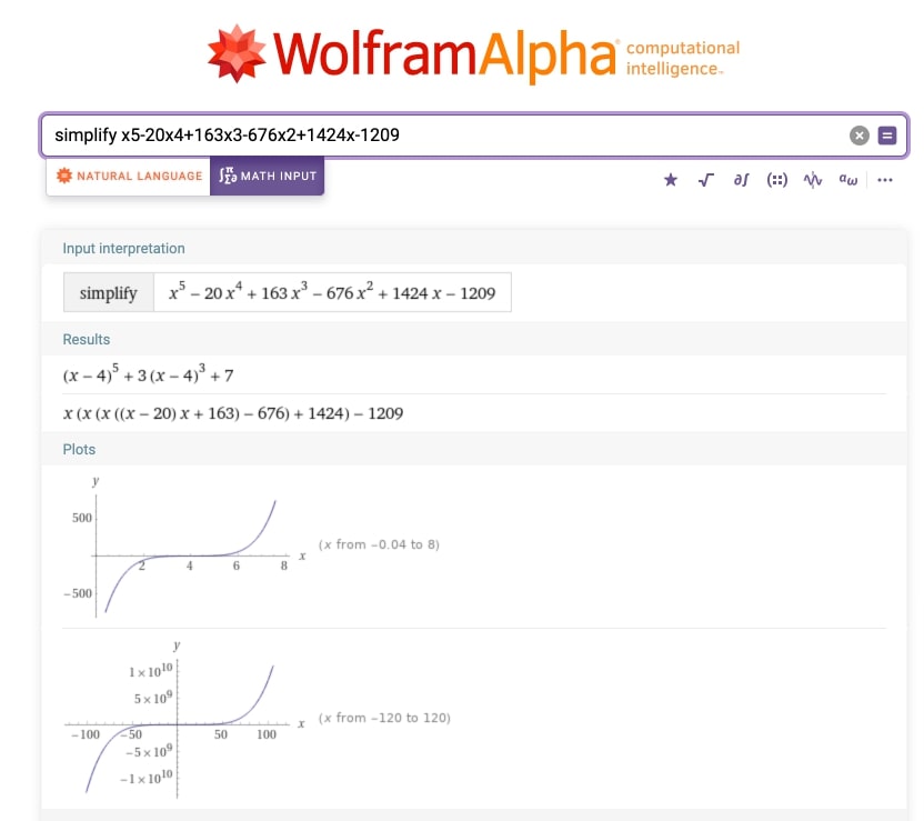 Wolfram Alpha computational search engine