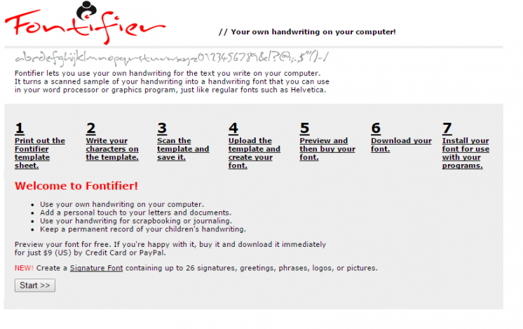 Fontifier Your own handwriting on your computer