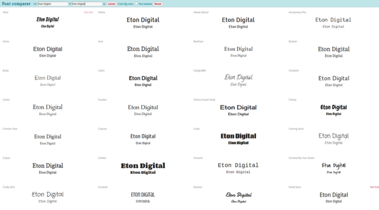 Need to compare fonts?