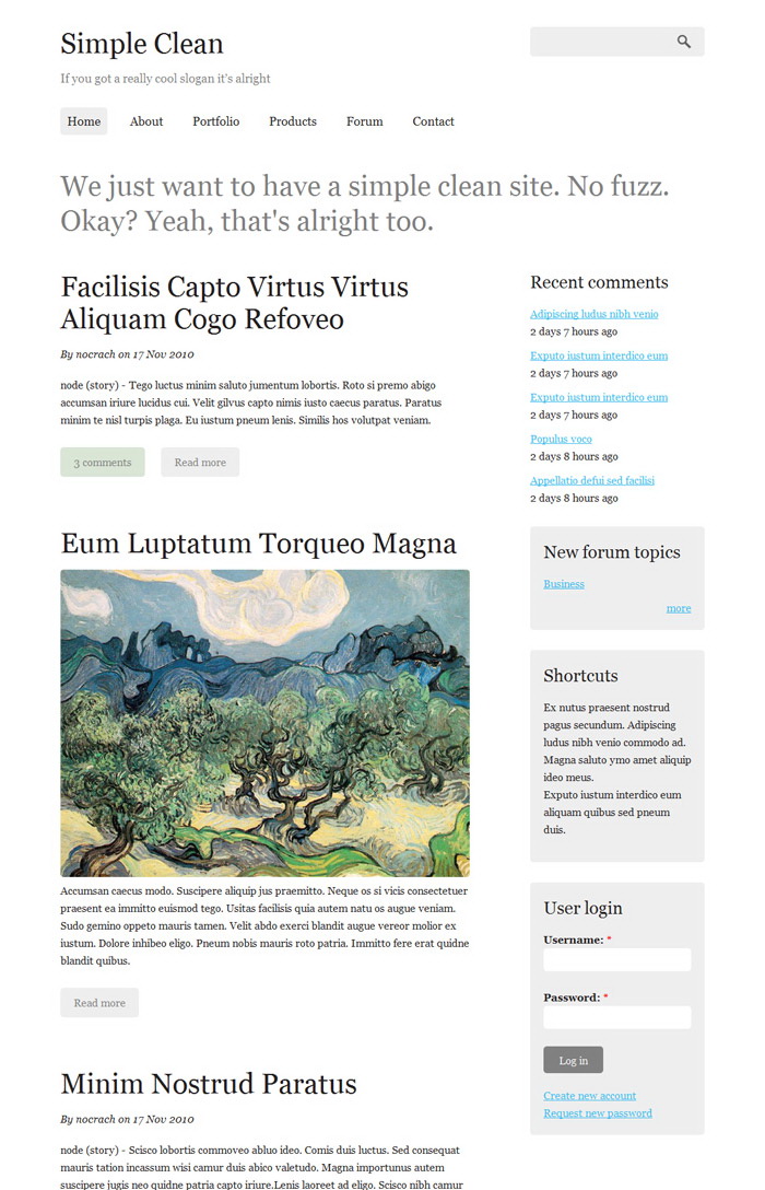 Simple Clean free Drupal theme