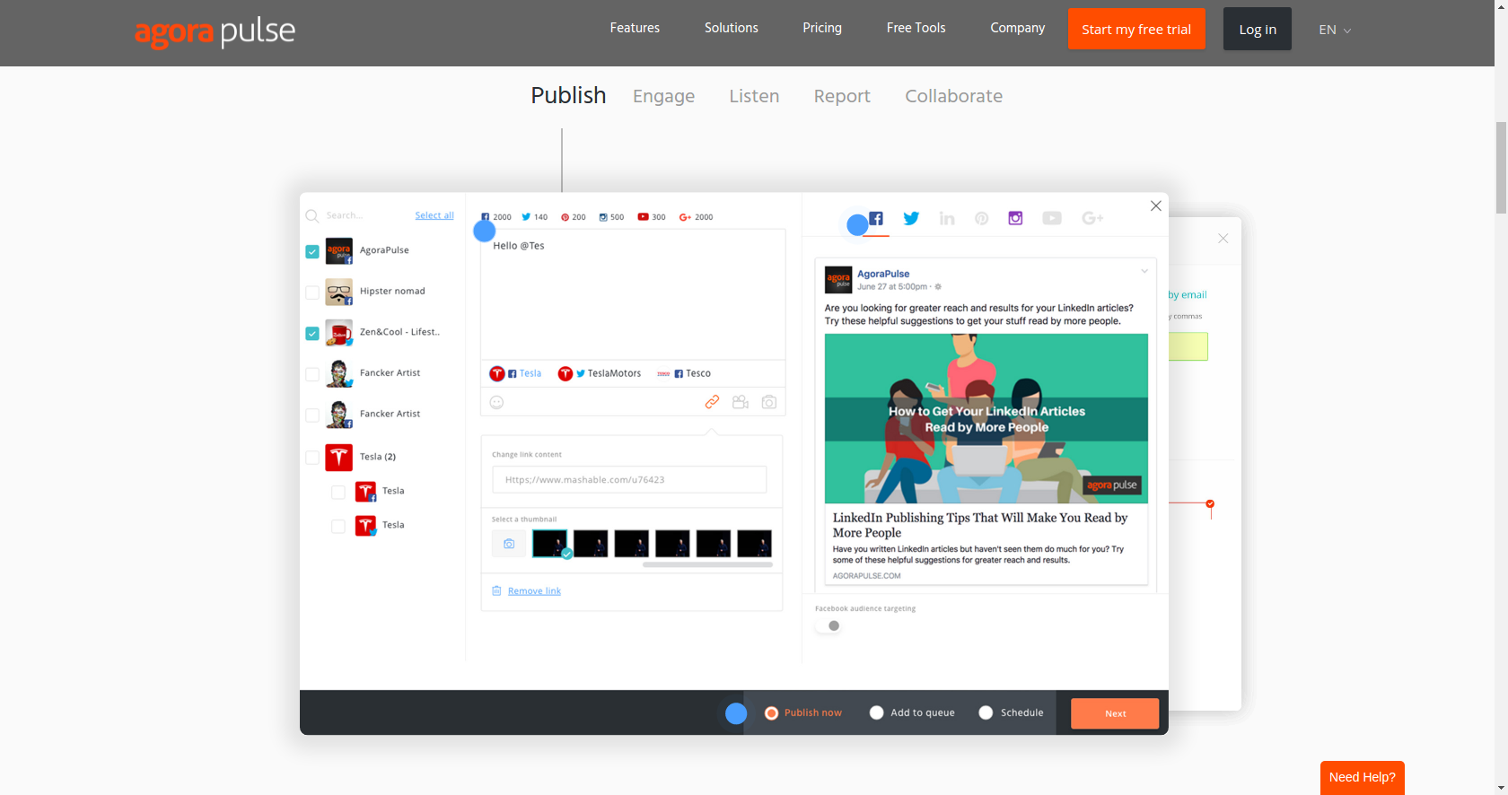 Social media tool fit for large teams and agencies