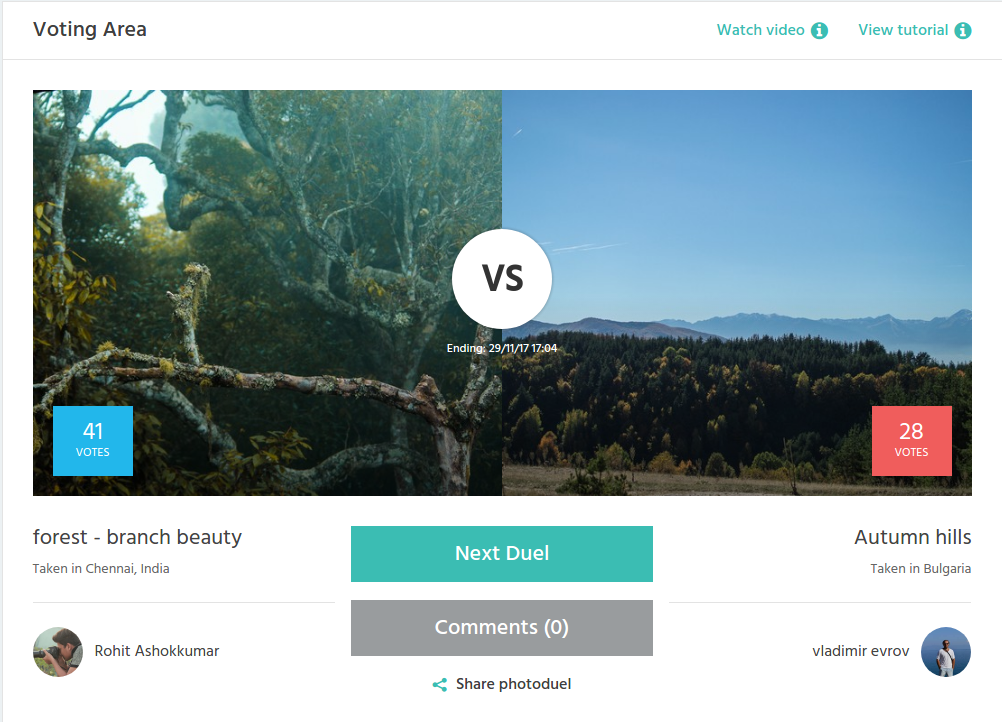 CoinaPhoto Voting Area Photoduels