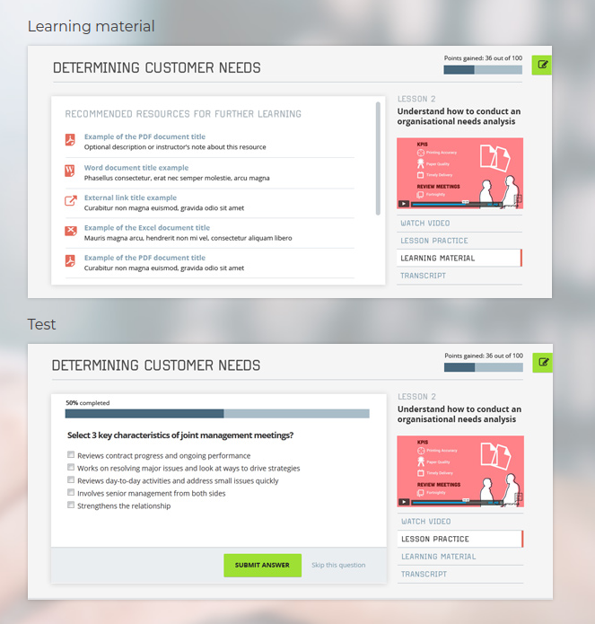 white space for elearning platform design