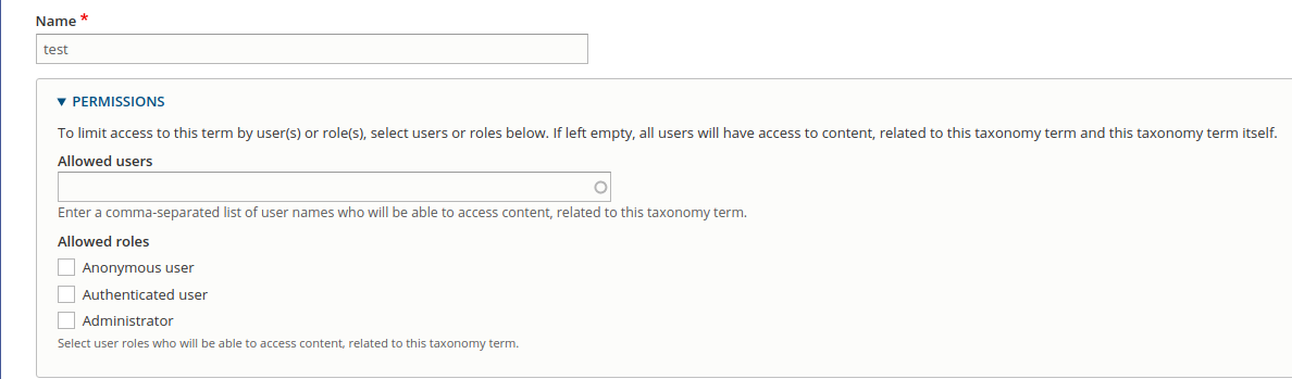 Permissions By Term