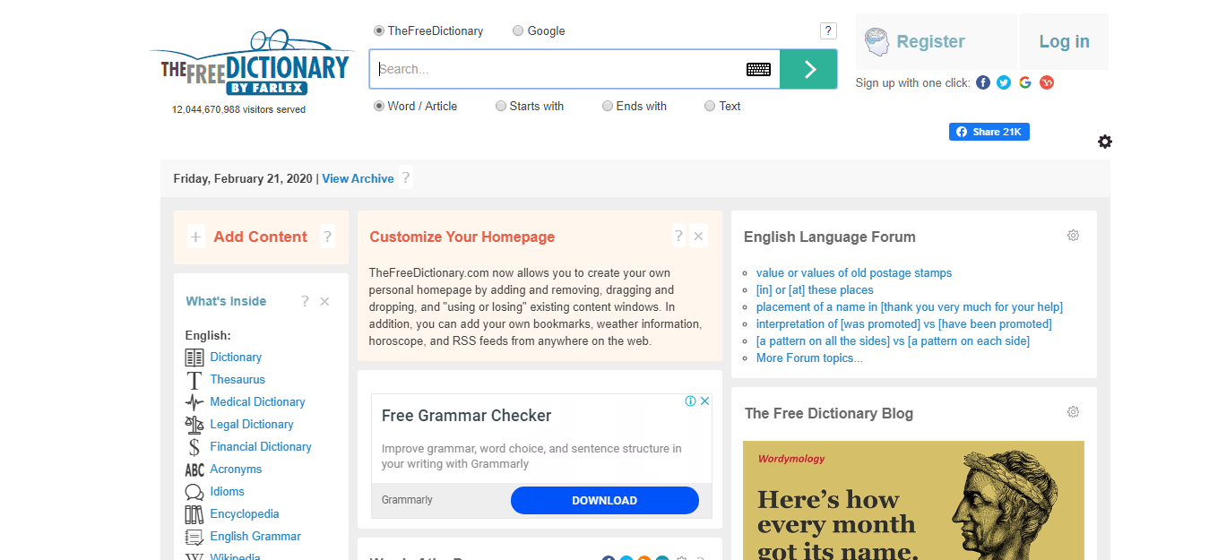 Free dictionary knowledge website 