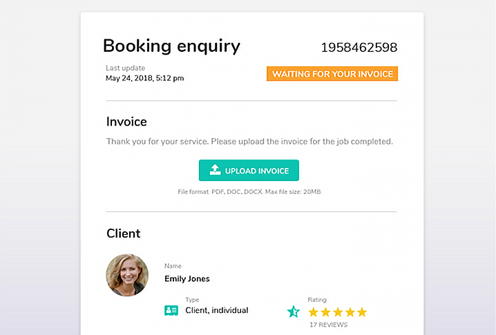 Booking enquiry