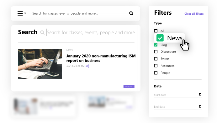 Search and filters design