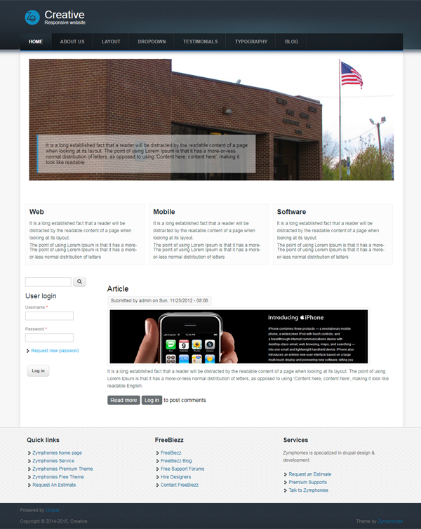 Creative Responsive - Drupal 8 theme 