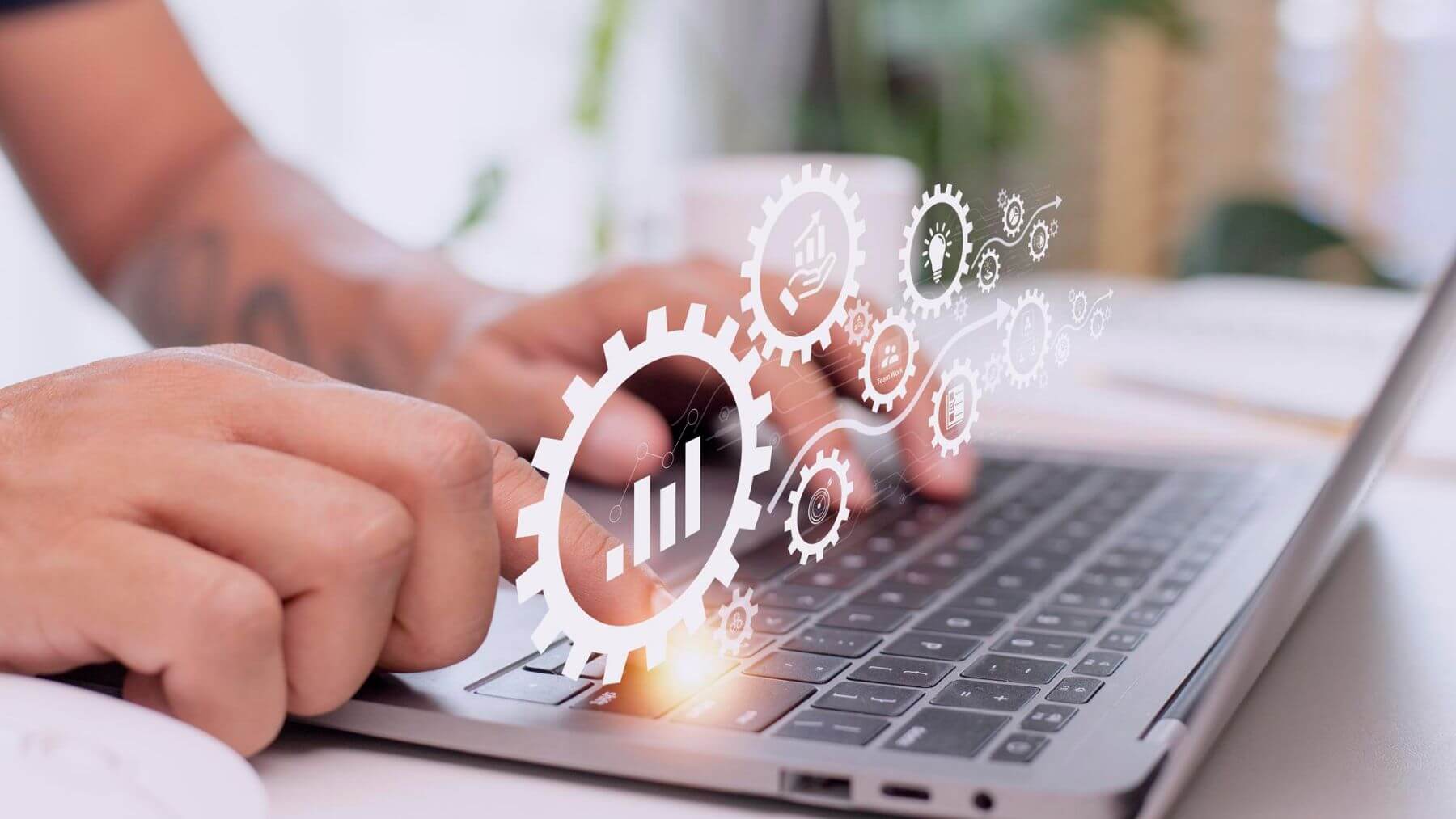 This is a Stock image showing fingers typing on the keyboard.